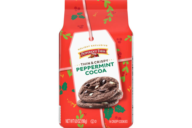 Pepperidge Farm Peppermint Cocoa Cookies.